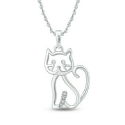 Wishrocks Black CZ Adjustable Cat Kitty Pendant Necklace 14K Gold Over 925 Sterling Silver 18 Chain Wishrocks Black CZ Adjustable Cat Kitty Pendant Necklace 14K Gold Over 925 Sterling Silver 18 Chain